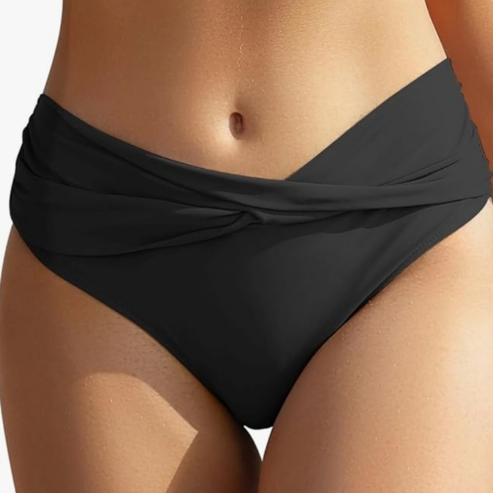 SHEKINI Women's Bottom Twist Front Cheeky Ruched Swimsuit NWT Size M - Picture 2 of 9
